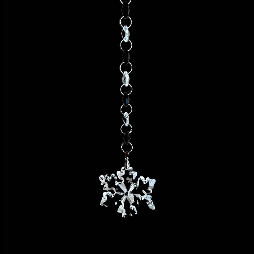 Beautiful Handcrafted Glass faceted Snowflake Sun Catcher